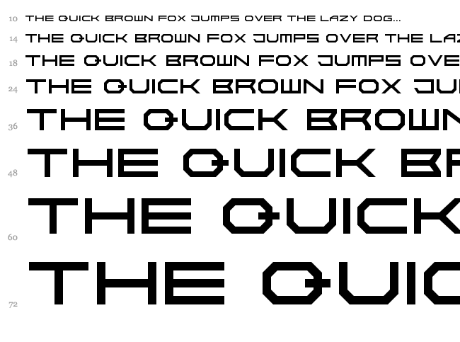 Absolute Zero font waterfall